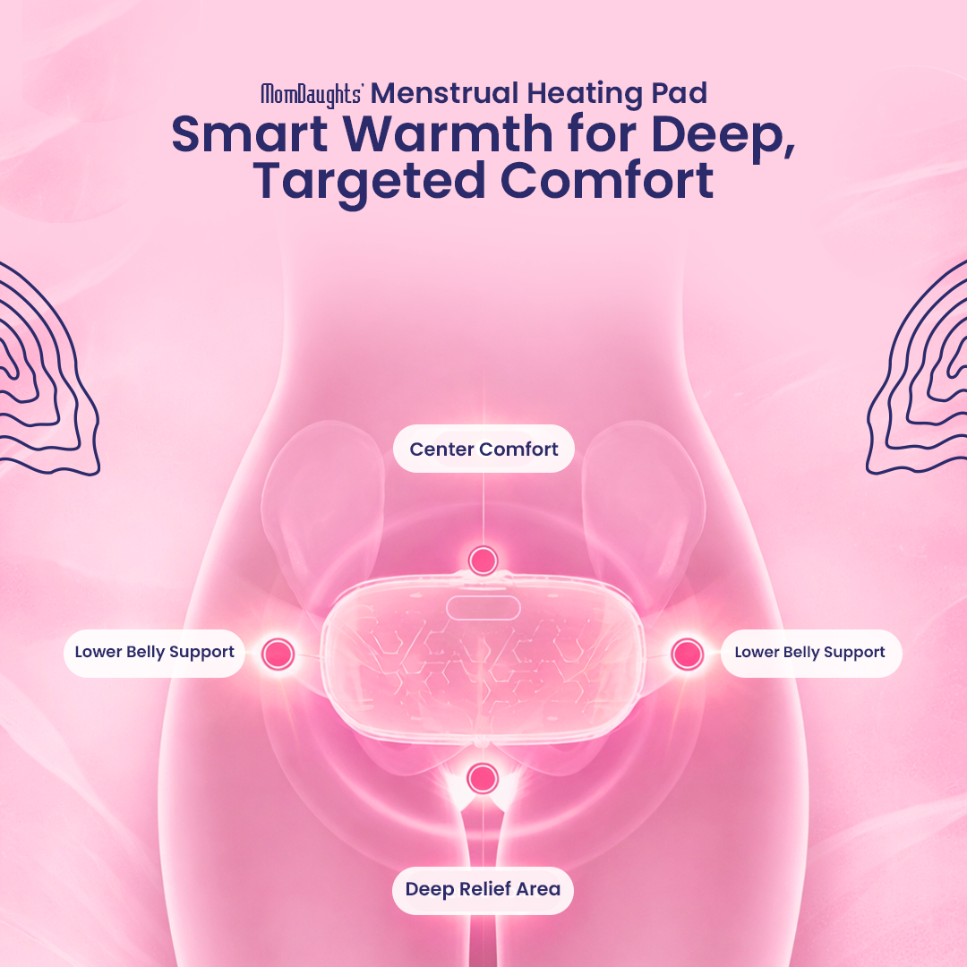 MomDaughts Menstrual Period Heating Pad for Cramps Massage